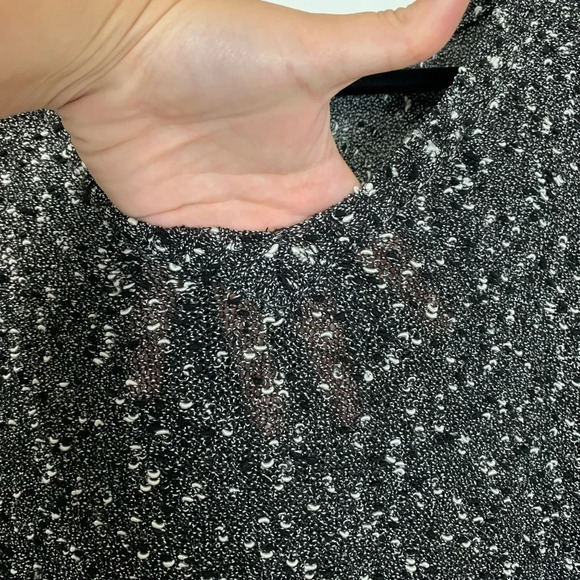 Additions by Chico's Loose Knit Sweater Size 2 Shirt Top Pullover Black White - Picture 15 of 15